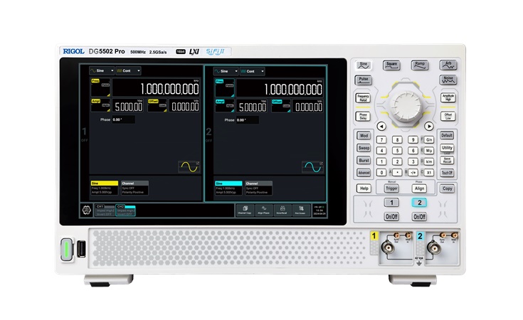 Series DG5000 Pro Waveform Generator by Rigol, Front view