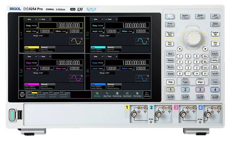 DG5254 Pro Waveform Generator by Rigol, Front view