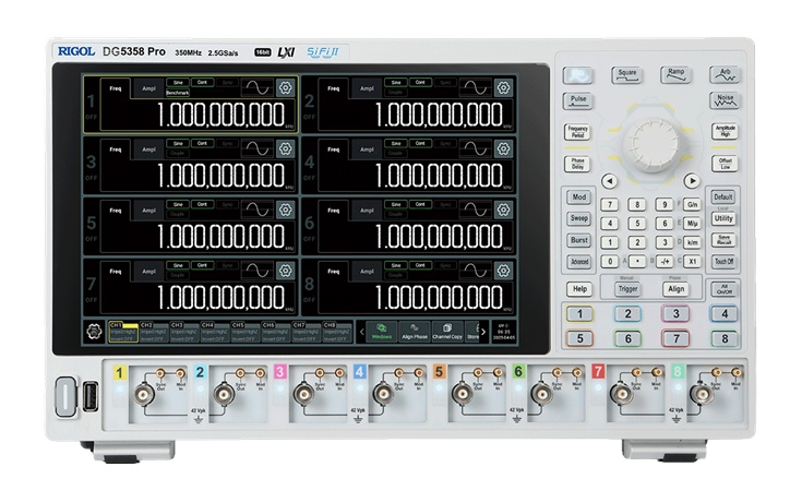 DG5358 Pro Waveform Generator by Rigol, Front view