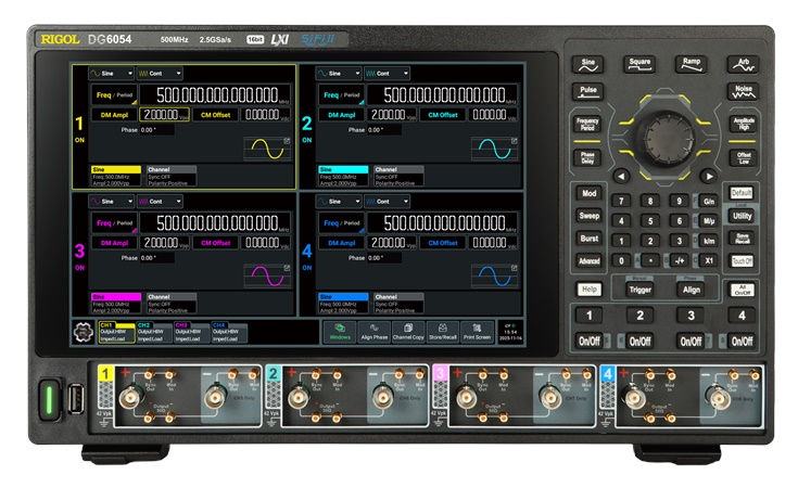 DG6054 Waveform Generator by Rigol, Front view