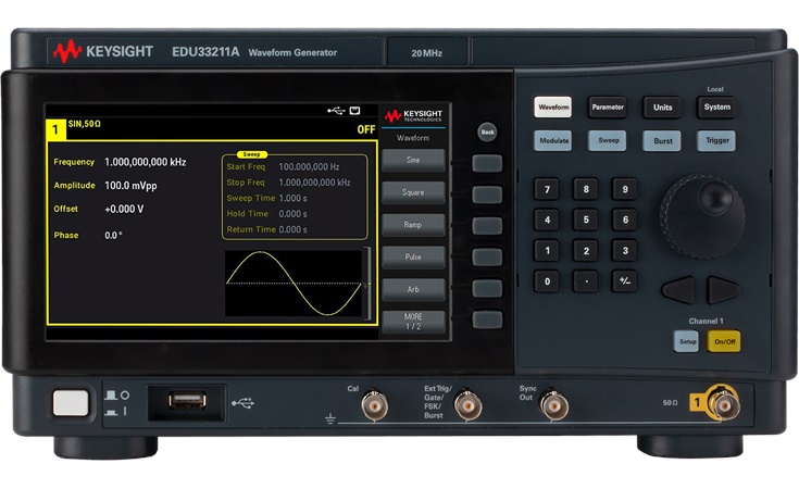 EDU33211A Funktionsgenerator von Keysight, Vorderansicht