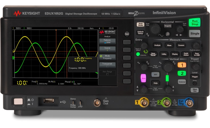 EDUX1052G Oscilloscope by Keysight, Front view