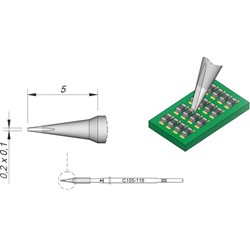 JBC C115116 Chisel 0,2 x 0,1