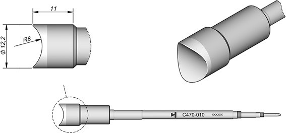 Punta per saldatura 07HT 1,7mm Per DST JBC 03207055