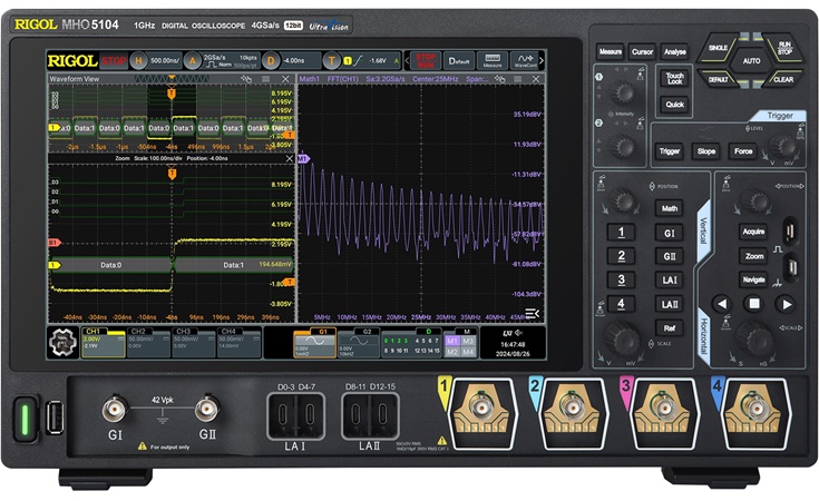 MHO5104 Oscilloscope by Rigol, Front view