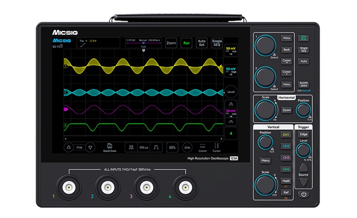 Series MHO1 Oscilloscope by Micsig, Front view