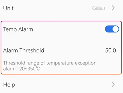 Picture: High temperature alarm