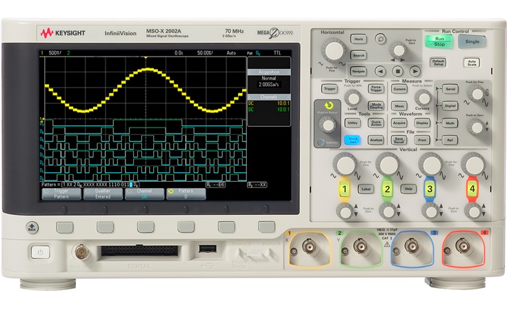 MSOX2002A Oszilloskop von Keysight, Vorderansicht