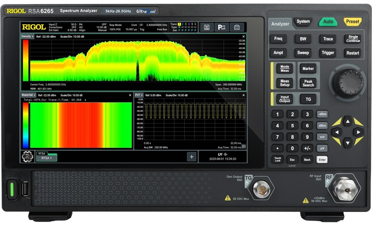 RSA6265 Spectrum Analyzer by Rigol, Front view