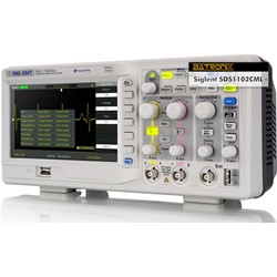 SDS1102CML+ Oscilloscope by Siglent, Angled view