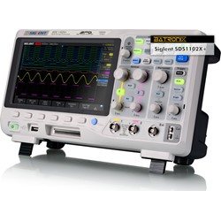 SDS1102X+ Oszilloskop von Siglent, Schrägansicht