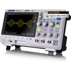 SDS1102X Oszilloskop von Siglent, Schrägansicht
