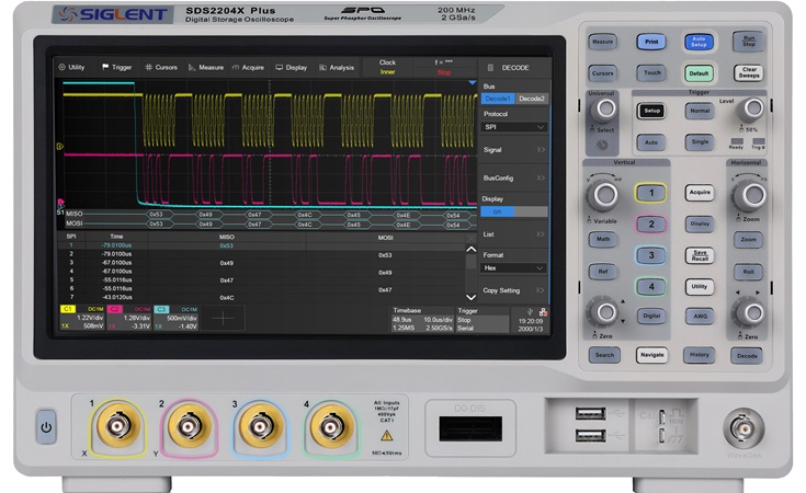 SDS2204X Plus Oscilloscope by Siglent, Front view