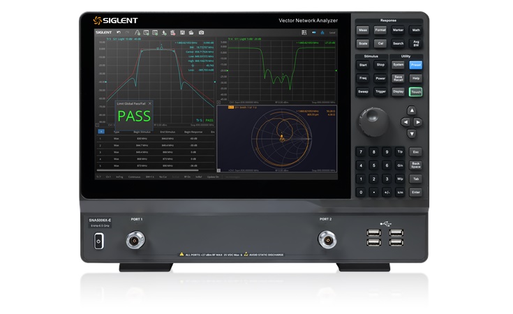 Series SNA5000X-E Measurement Devices by Siglent, Front view